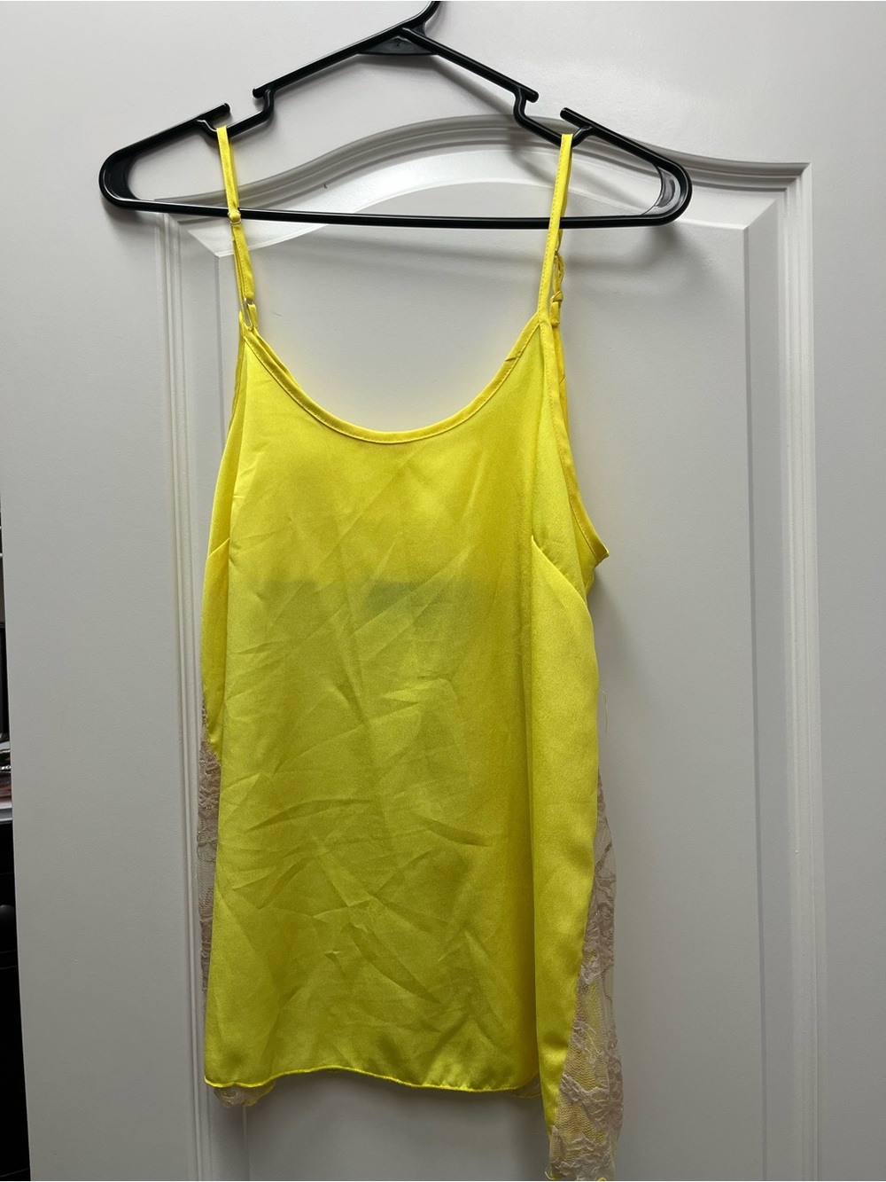 Blue Rain Bright Yellow Lace-Trim Camisole